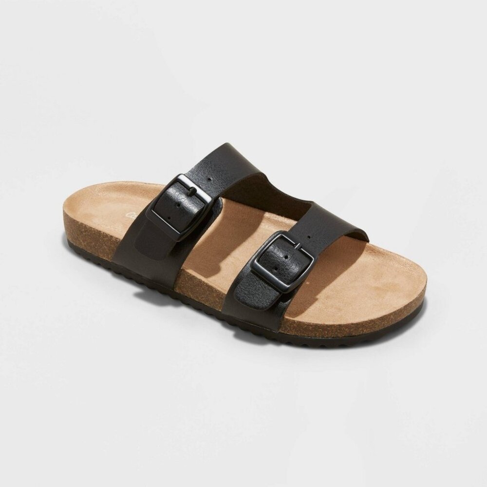 Kids' Drew Footbed Sandals - Cat & Jack™ Black 5 🌟BOGO🌟
